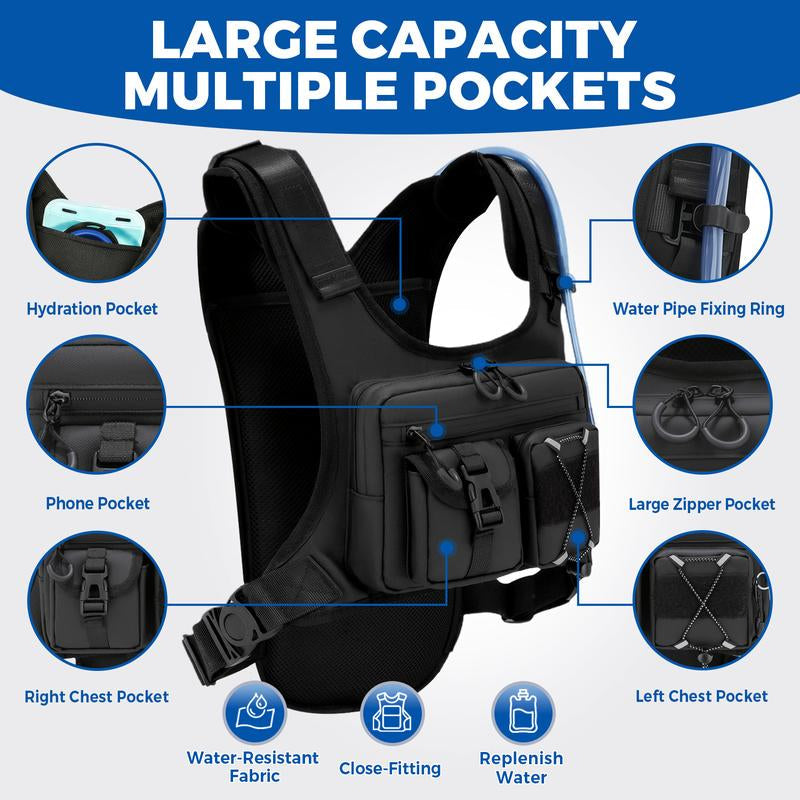 Hydration Vest Backpack 5L for Women and Men Lightweight  Pack with 2.0L Water Bladder Adjustable Straps for Marathon Trail Race Jogging Hiking and Climbing