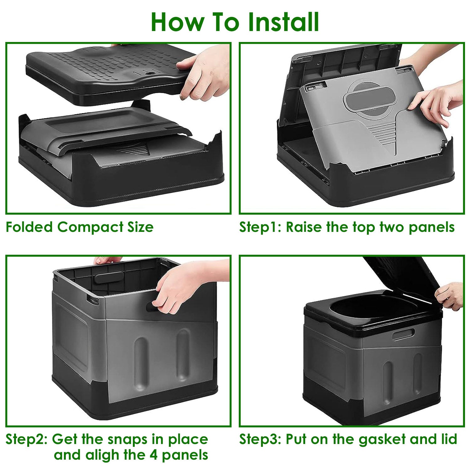 Portable Toilet for Camping- Boating- Hiking Outdoor- Travel Potty with Carry Bag Foldable Emergency Toilet with Lid Trash Bags