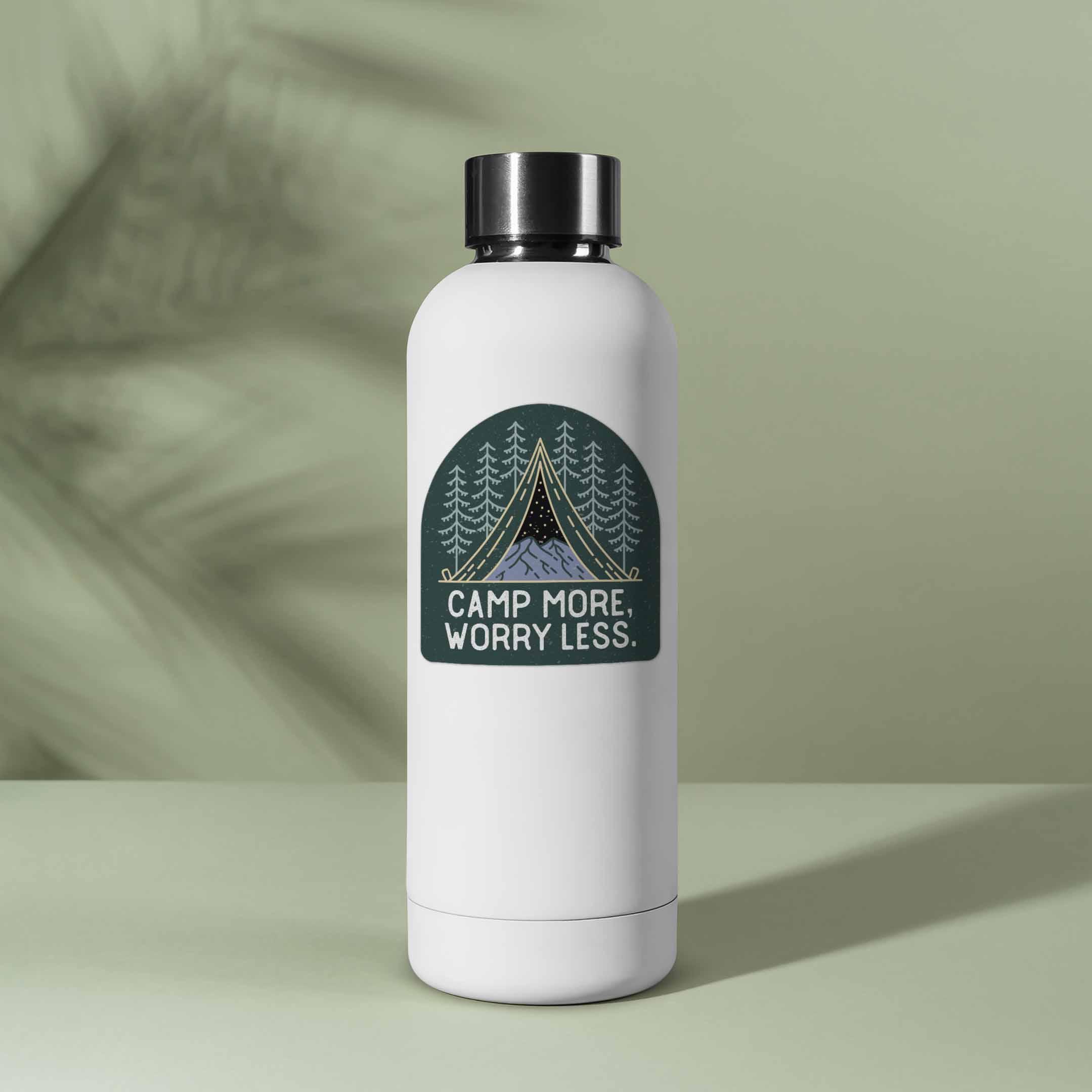 Camp More, Worry Less Tent Sticker
