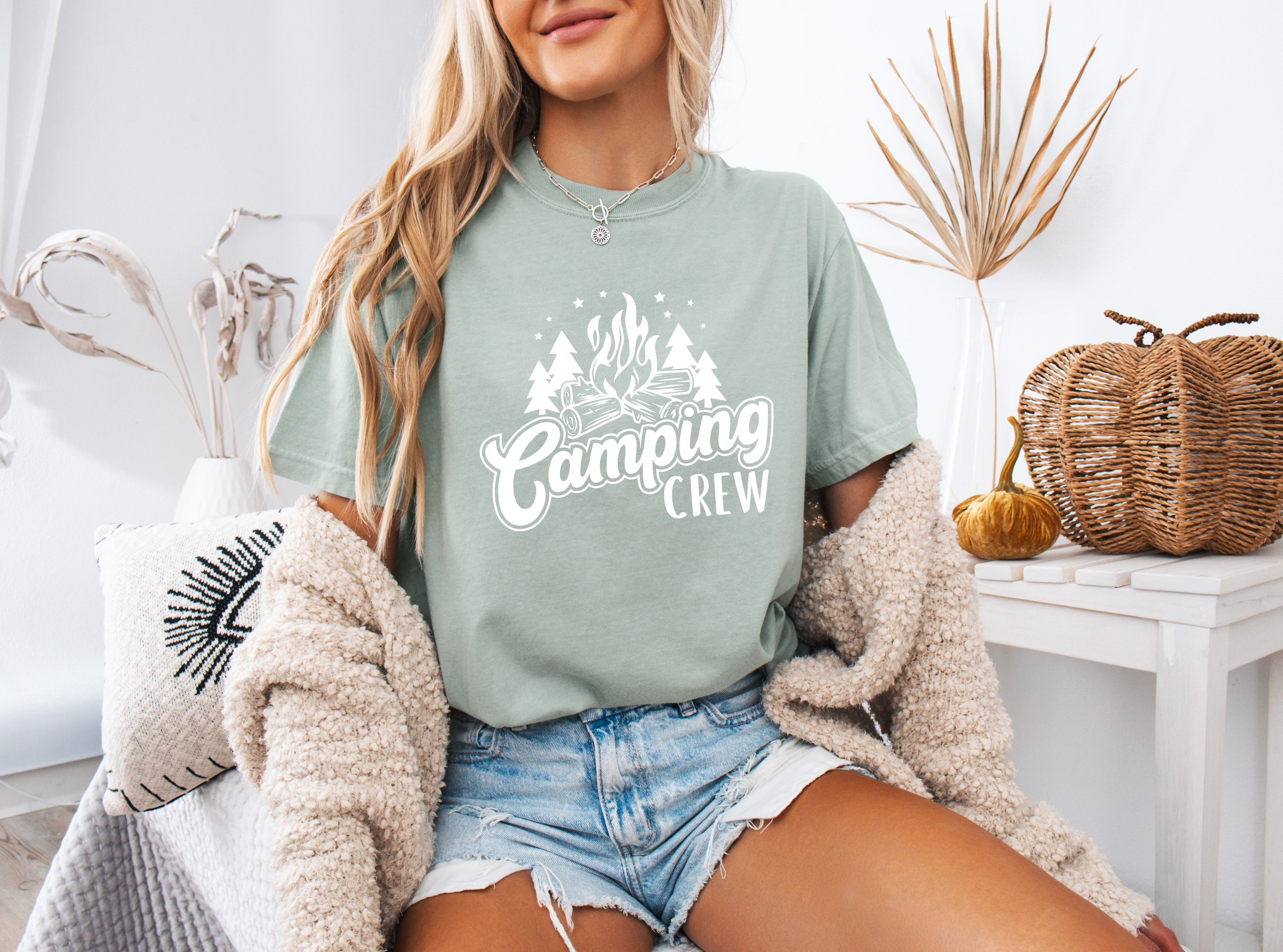 Camping Crew Camping Hiking Garment Dyed Shirt