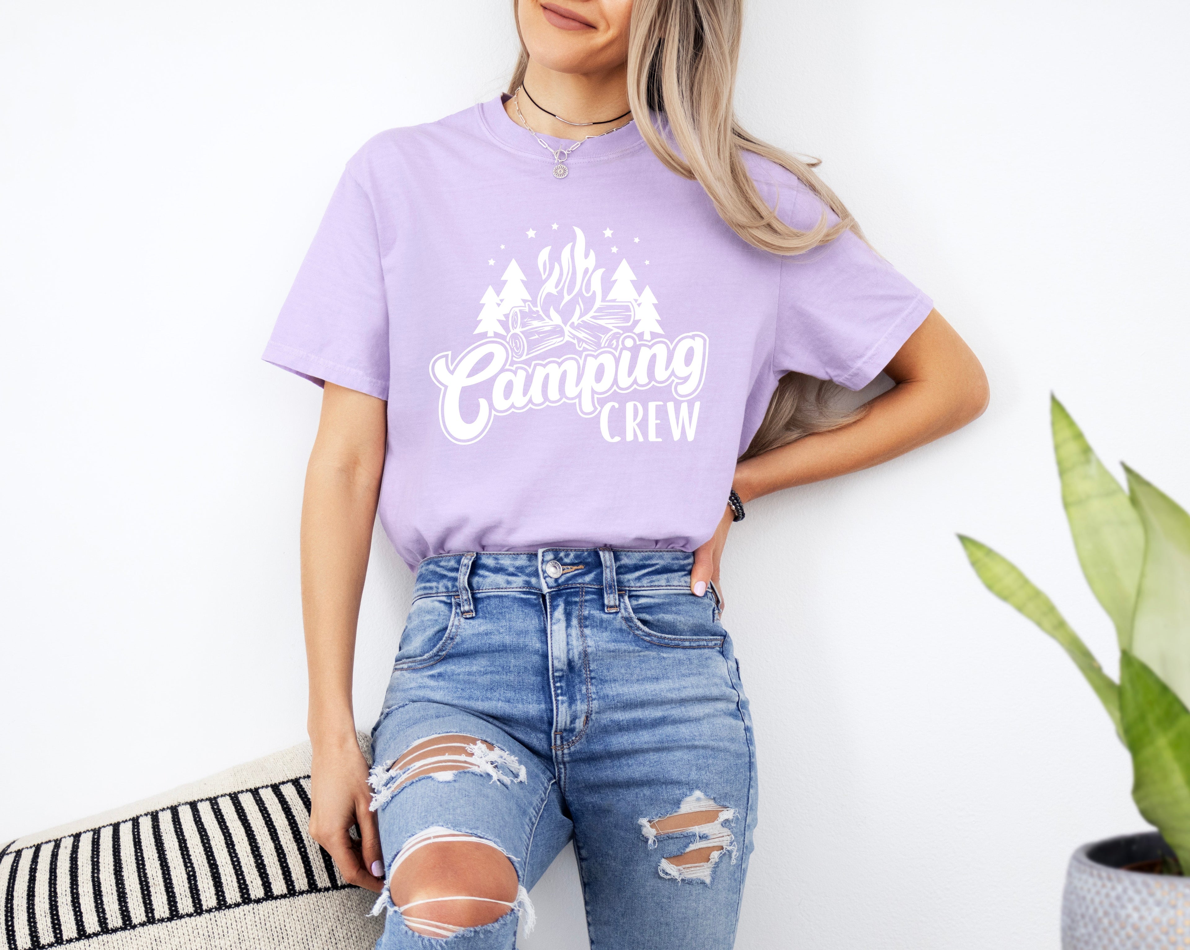 Camping Crew Camping Hiking Garment Dyed Shirt