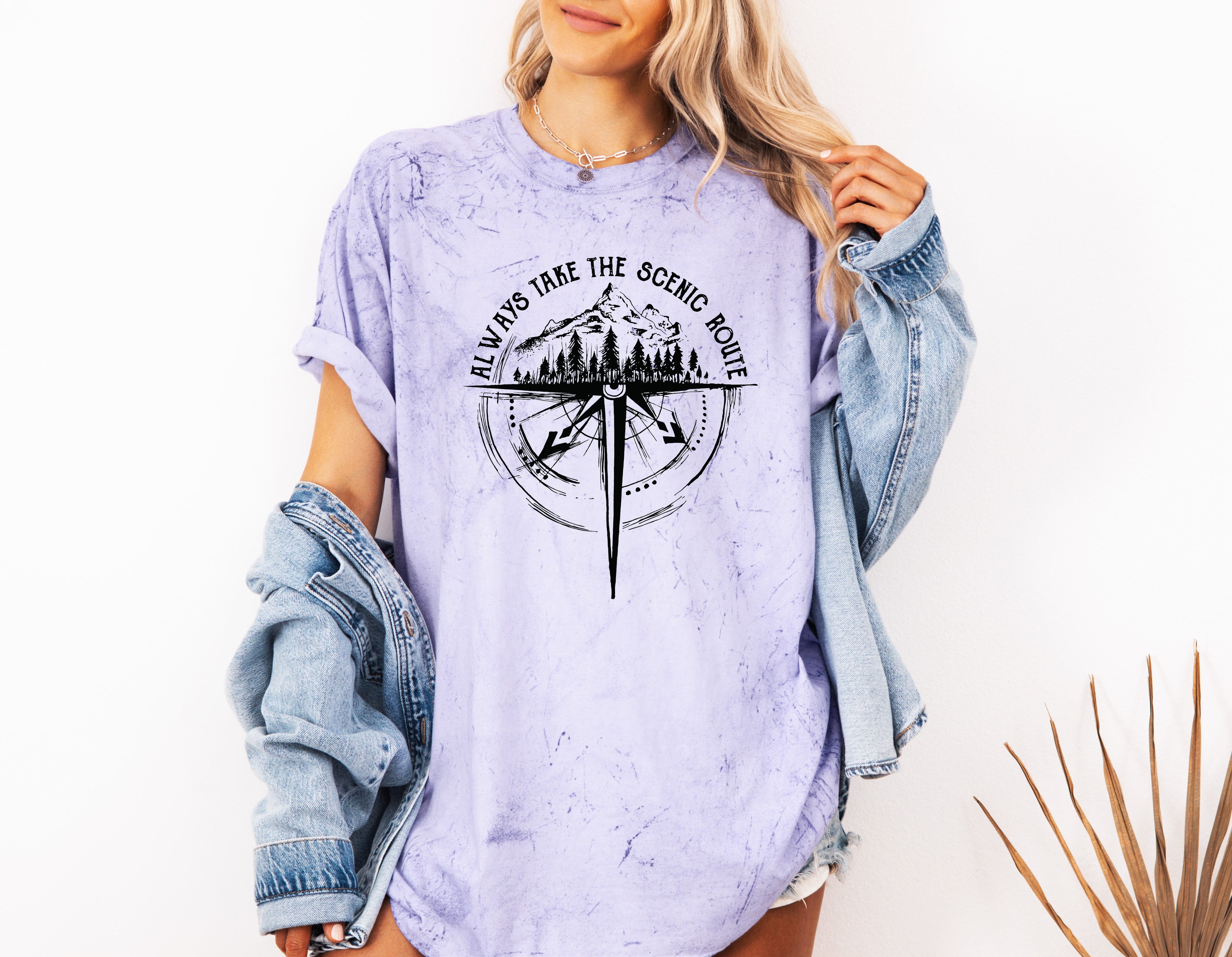 Compass Camping Hiking Mountain Nature Comfort Colors T Shirt