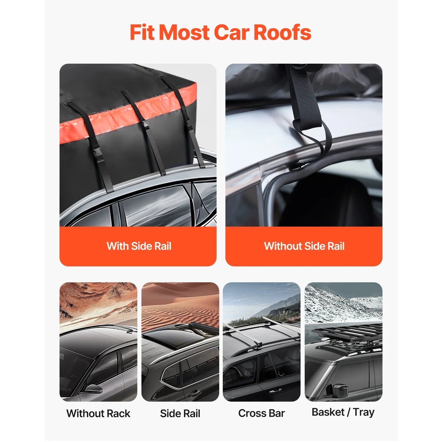 SucceBuy Car Rooftop Cargo Carrier Bag 20/23 Cubic Feet Roof Cargo Carrier 840D PVC Waterproof Car Roof Luggage Bag for  Vehicle
