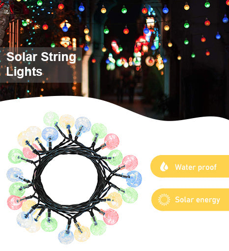 Crystal Globe Lights, Waterproof Solar Patio for Outdoor Camping