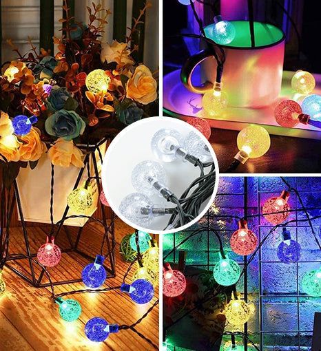 Crystal Globe Lights, Waterproof Solar Patio for Outdoor Camping