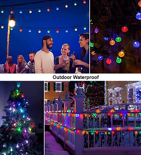 Crystal Globe Lights, Waterproof Solar Patio for Outdoor Camping