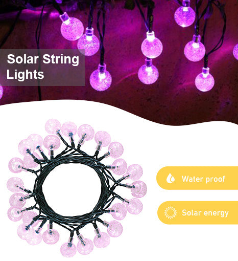 Crystal Globe Lights, Waterproof Solar Patio for Outdoor Camping