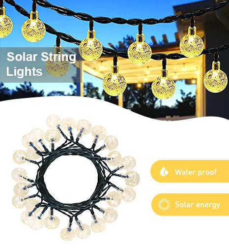 Crystal Globe Lights, Waterproof Solar Patio for Outdoor Camping