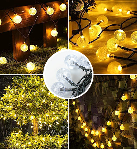 Crystal Globe Lights, Waterproof Solar Patio for Outdoor Camping