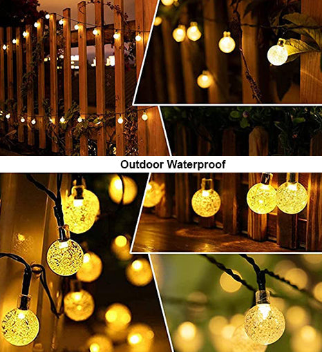 Crystal Globe Lights, Waterproof Solar Patio for Outdoor Camping