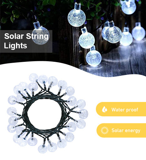Crystal Globe Lights, Waterproof Solar Patio for Outdoor Camping