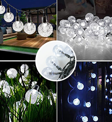 Crystal Globe Lights, Waterproof Solar Patio for Outdoor Camping