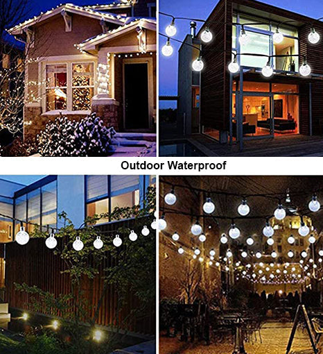 Crystal Globe Lights, Waterproof Solar Patio for Outdoor Camping