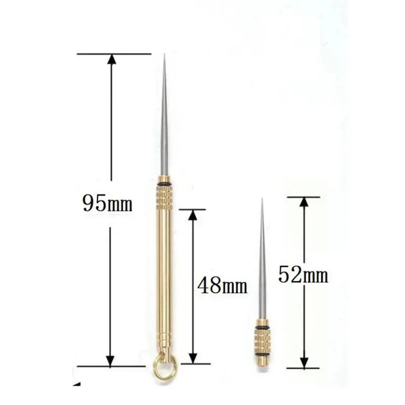 Titanium & Brass Toothpick with Portable Waterproof Bottle - Multifunctional Camping Tool & Fruit Fork