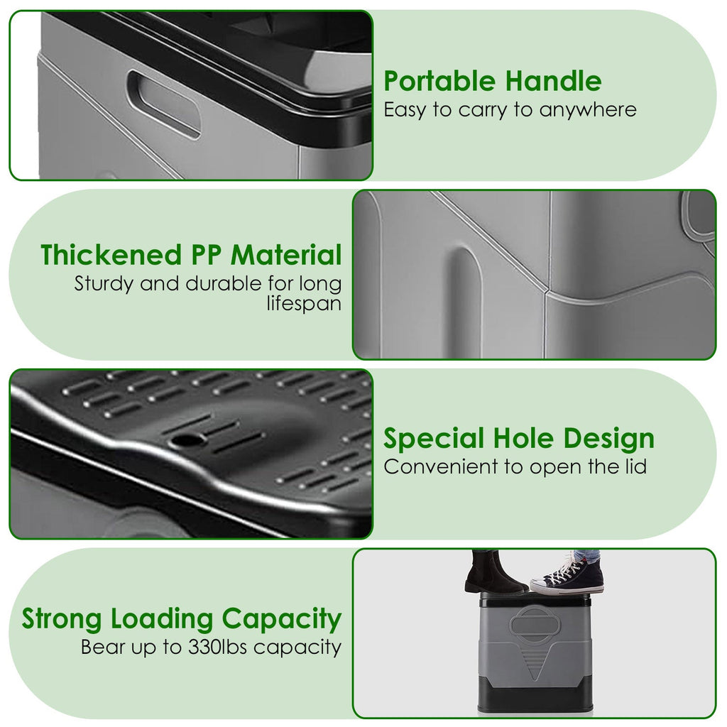 Portable Toilet for Camping- Boating- Hiking Outdoor- Travel Potty with Carry Bag Foldable Emergency Toilet with Lid Trash Bags