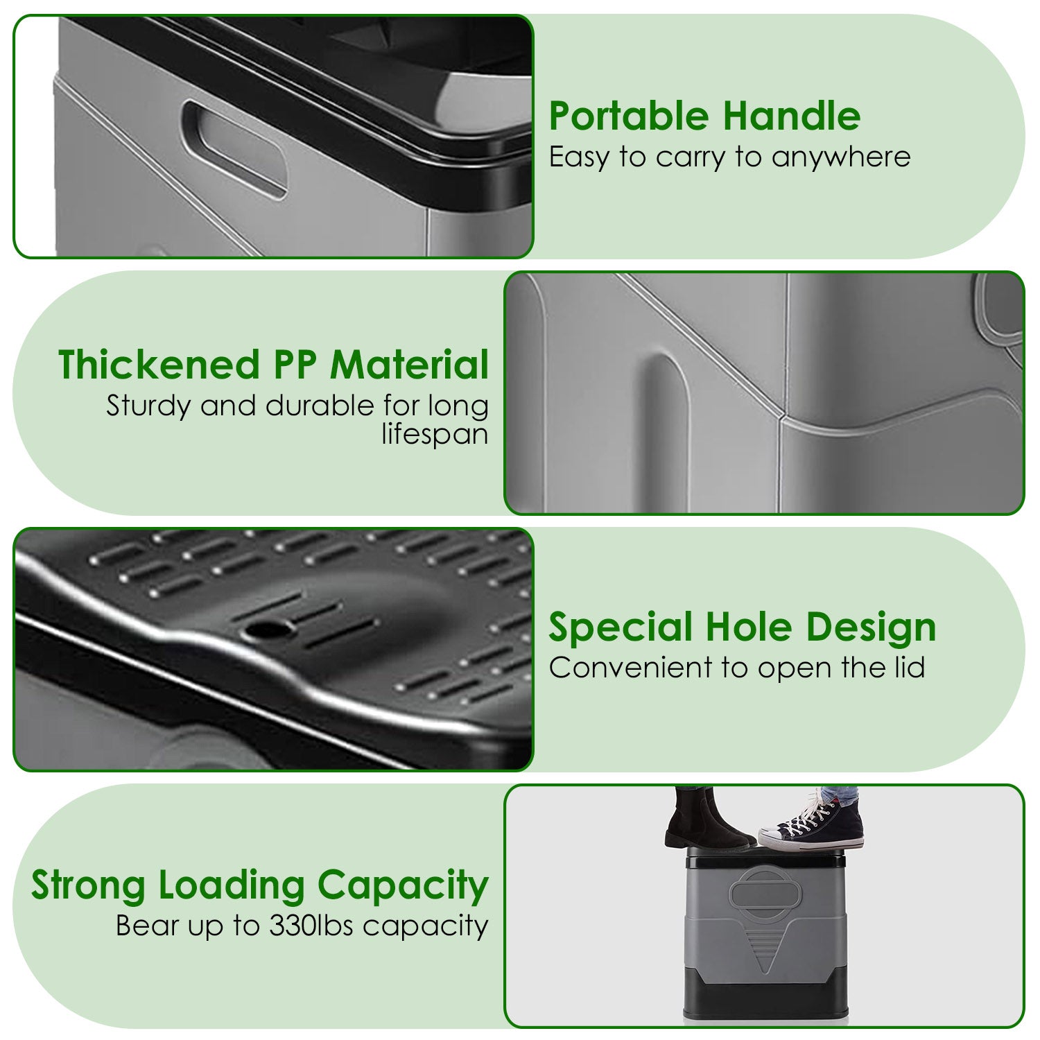 Portable Toilet for Camping- Boating- Hiking Outdoor- Travel Potty with Carry Bag Foldable Emergency Toilet with Lid Trash Bags