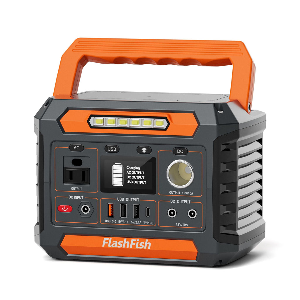 300W Portable Power Station, 230.88Wh /62400mAh Solar Generator, Regulated DC Output Backup Battery with AC Outlet, LED Light Power Station for CPAP Camping