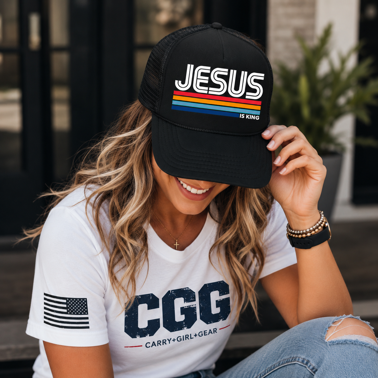 JESUS IS KING Trucker hat